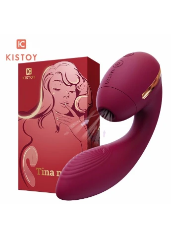 Вакуумний вібратор Tina Mini Violet, вагінально-кліторальний KisToy (254734369)