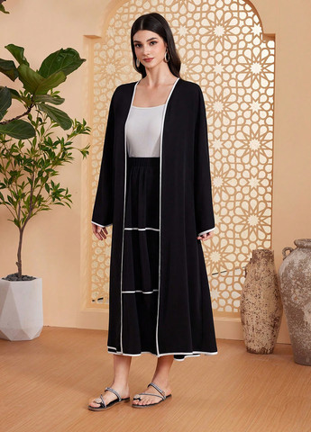 Чорний демісезонний комплект (кардиган, спідниця) SHEIN