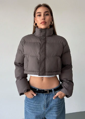 Кофейная демисезонная куртка SHEIN