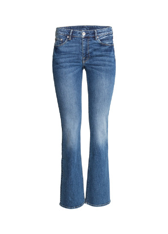 Синие демисезонные клеш, буткат фит джинсы H&M