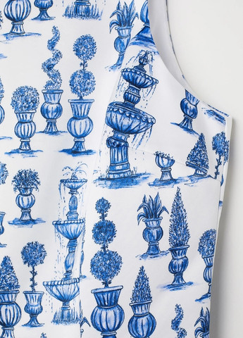 Білий кежуал сукня кльош H&M з малюнком