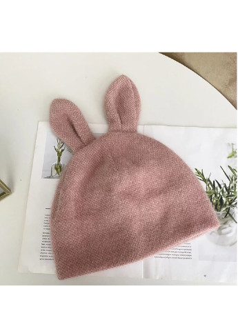 Заяц (Кролик) с ушками унисекс Розовый Brend шапка (252728326)