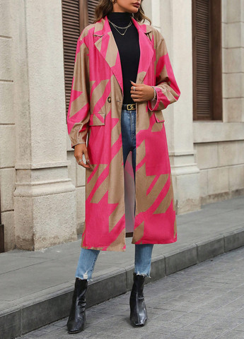 Комбинированное зимнее Пальто двубортное SHEIN