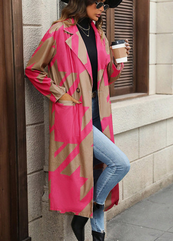 Комбинированное зимнее Пальто двубортное SHEIN