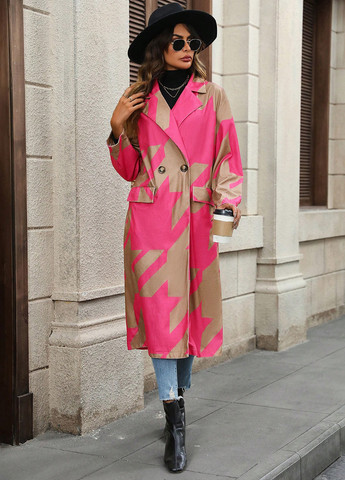 Комбинированное зимнее Пальто двубортное SHEIN