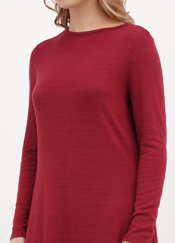 Бордовое кэжуал платье а-силуэт George однотонное