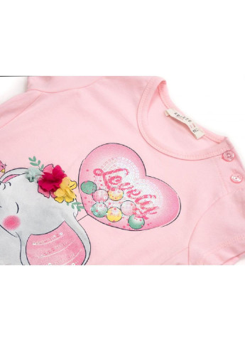 Світло-сірий літній набір дитячого одягу зі слоником (13376-92g-pink) Breeze