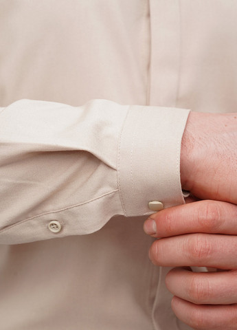 Светло-бежевая классическая, кэжуал рубашка однотонная Trend Collection