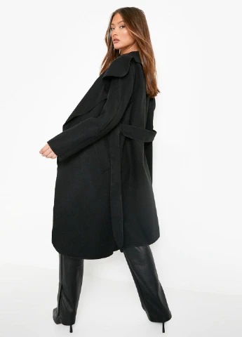 Чорне демісезонне Пальто Boohoo