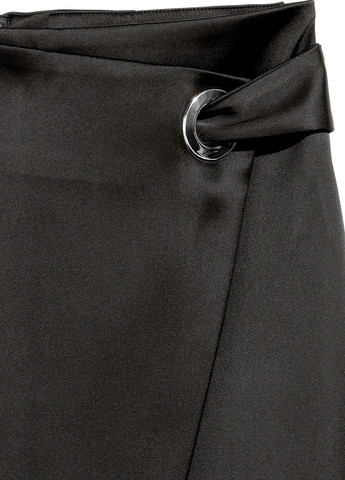 Черная кэжуал однотонная юбка H&M на запах