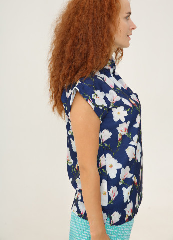 Синяя летняя со спущенной линией плеча INNOE Блуза