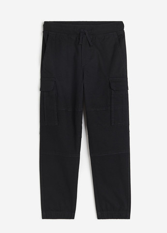 Черные кэжуал демисезонные брюки джоггеры, карго H&M