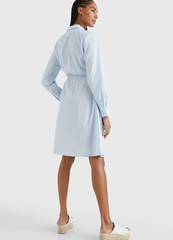 Світло-блакитна повсякденний сукня сорочка Tommy Hilfiger в смужку