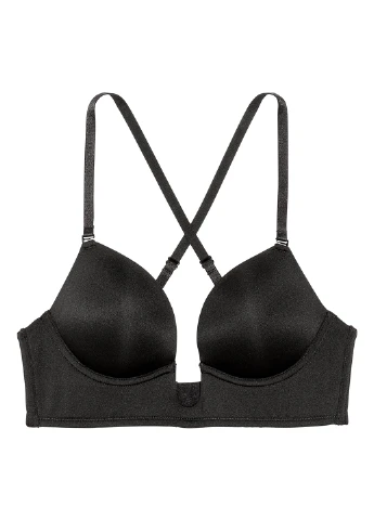 Чёрный бюстгальтер H&M с косточками