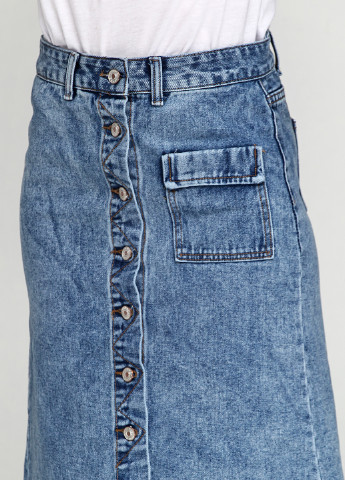 Синяя джинсовая однотонная юбка Dorkini миди