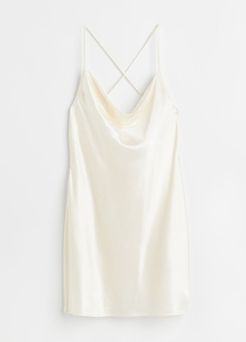 Кремовое кэжуал платье платье-комбинация H&M однотонное