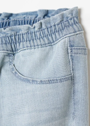 Голубые кэжуал демисезонные брюки H&M