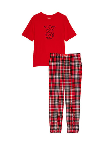Красная всесезон пижама (футболка, брюки) футболка + брюки Victoria's Secret