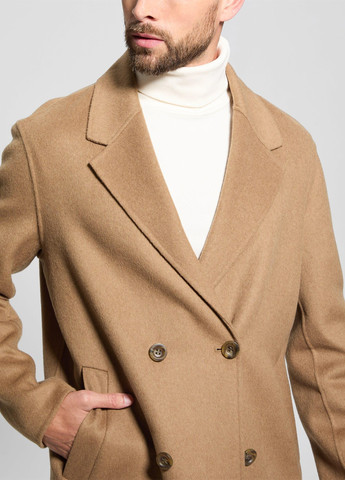 Коричневе демісезонне Пальто двобортне Guess