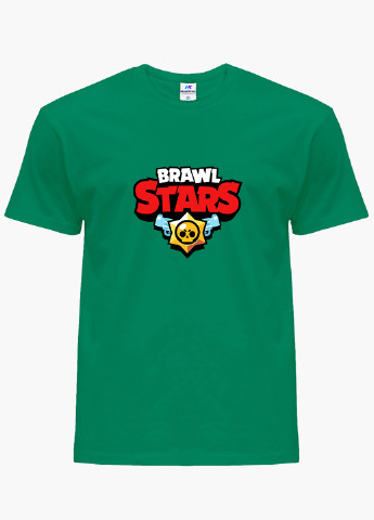 Зеленая демисезонная футболка детская лого бравл старс (logo brawl stars)(9224-1000) MobiPrint