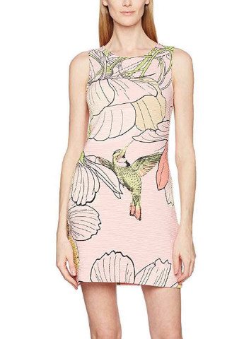 Светло-розовое кэжуал платье Desigual с рисунком