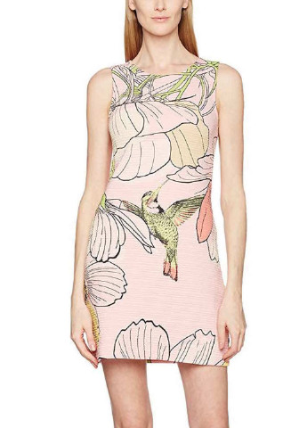 Светло-розовое кэжуал платье Desigual с рисунком