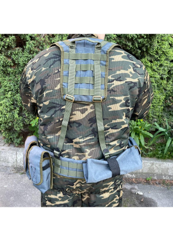 РПС система MOLLE + подсумки 6599 ВСУ (ЗСУ) Разгрузочная поясная система серая Power (254441223)