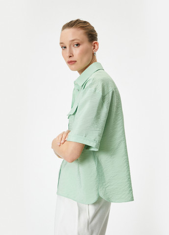 Мятная кэжуал рубашка однотонная KOTON