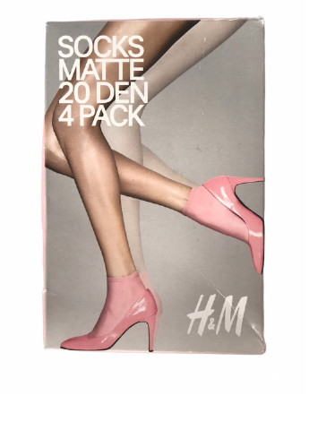 Носки (4 пары) H&M однотонные пудровые повседневные