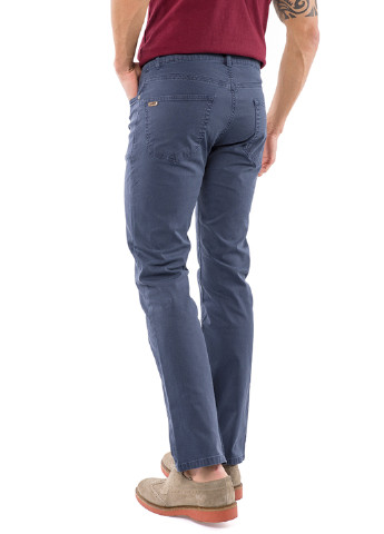 Темно-синие кэжуал демисезонные со средней талией брюки MR 520