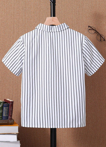 Черно-белая кэжуал рубашка в полоску SHEIN