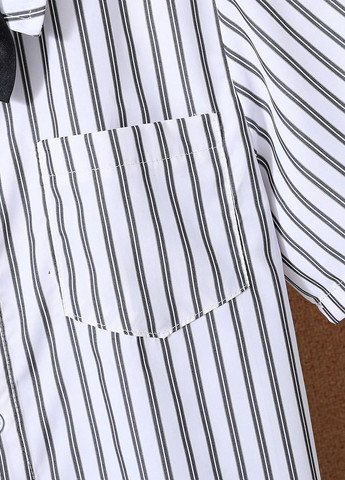 Черно-белая кэжуал рубашка в полоску SHEIN