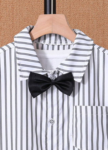 Черно-белая кэжуал рубашка в полоску SHEIN