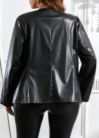 Черный женский жакет SHEIN однотонный - демисезонный