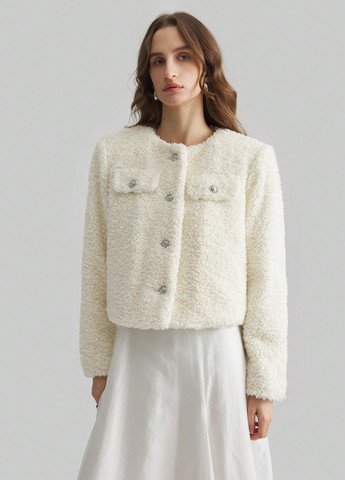 Молочна демісезонна куртка куртка-піджак SHEIN