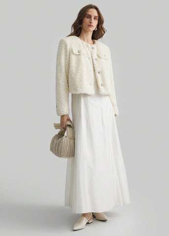 Молочна демісезонна куртка куртка-піджак SHEIN