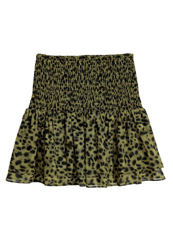 Зеленая кэжуал леопардовая юбка H&M клешированная