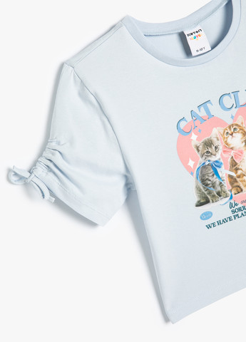 Світло-блакитна літня футболка KOTON