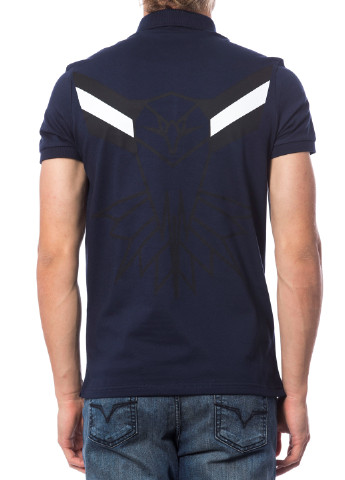 Темно-синяя футболка-поло для мужчин Roberto Cavalli с логотипом