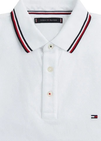 Белая футболка-поло для мужчин Tommy Hilfiger с логотипом