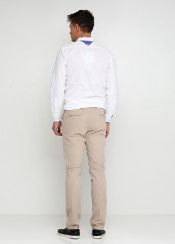 Бежевые кэжуал демисезонные со средней талией брюки Massimo Dutti