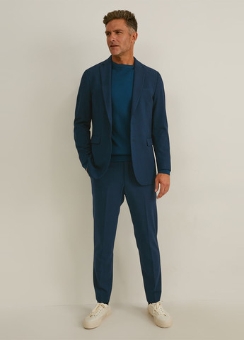 Темно-синие классические, кэжуал демисезонные классические брюки C&A