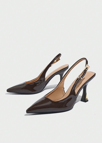 SHEIN Туфли слингбеки коричневый з искусственная кожа, китай — лето (365769575)