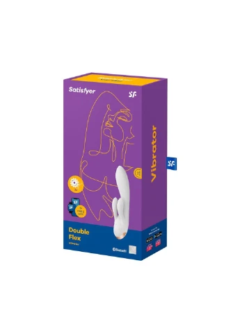 Смарт вібратор кролик з подвійним відростком Double Flex White Satisfyer (254151914)