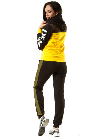 Костюм (худі, брюки) Demma напис жовтий спортивний трикотаж