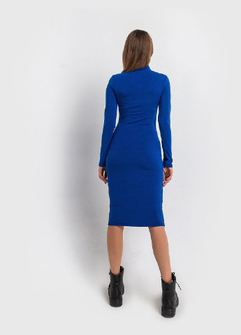 Синее кэжуал платье платье-водолазка Vovk однотонное