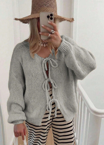 Серый демисезонный кардиган SHEIN