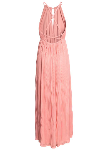 Персиковое кэжуал платье в греческом стиле, плиссированное, с открытой спиной H&M однотонное