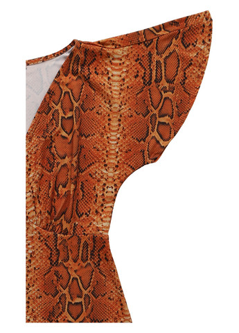 Оранжевое кэжуал платье а-силуэт Anna Field змеиный