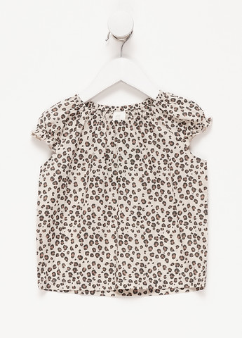 Бежевая леопардовая блузка H&M летняя